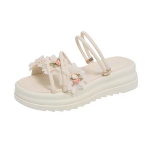 NANJIREN Вышитые бесшумные противоударные тапочки-шлепанцы для женщин с вырезами, устойчивые к запахам, истиранию и быстросохнущие, бежевые, цвет Beige