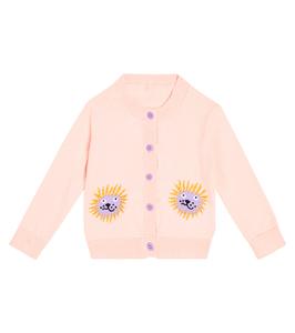 Детский кардиган из хлопковой смеси с интарсией Stella McCartney Kids, Powder Pink Colour