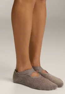 2 пары мягких носков из хлопковой смеси для йоги и пилатеса с перекрестными лямками. Oysho, Brown