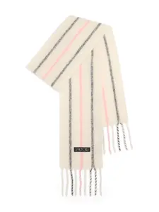 Полосатый шарф с бахромой PATOU, нейтральный