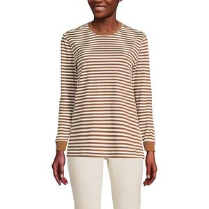 Женский свободный лонгслив Lands' End, Ginger Ivory Stripe