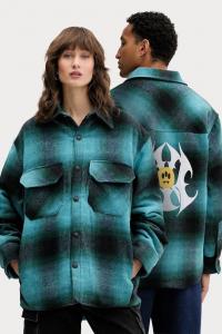 Рубашка куртка с шерстью Barrow, бирюзовый