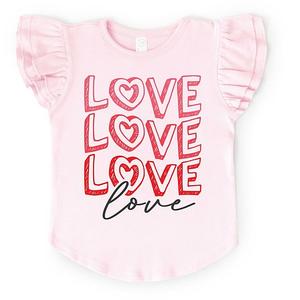 Футболка с графическим принтом и рукавами-фонариками Love stacked sketched The Juniper Shop, Ballerina