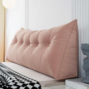 Клиновидная подушка COZMAX для изголовья кровати Queen, розовая, со съемным чехлом