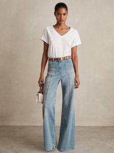 Футболка Luna с V-образным вырезом Reiss, White