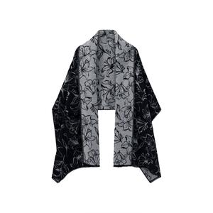 Шаль женская из полиэстера, овечьей шерсти, нейлона и лайкры ELLE, черный серый