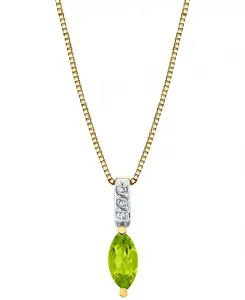 Ожерелье с подвеской 18 дюймов из 10-каратного желтого золота с перидотом (1/2 карата) и бриллиантами Macy'S, peridot