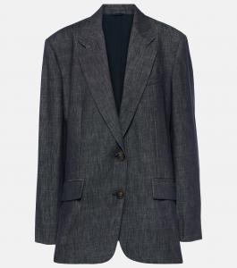 Однобортный джинсовый блейзер Brunello Cucinelli, Denim Blu
