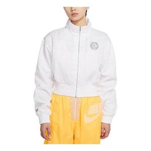 Куртка клетчатая ветрозащитная спортивная куртка с воротником-стойкой белая Nike, белый