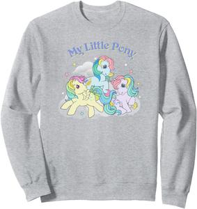 Толстовка My Little Pony Retro Sunlight Rainbow Stars Pony Group, серый