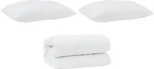 Одеяло с подушкой, 3 шт., белое, из микрофибры vidaXL
