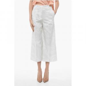 Укороченные брюки-палаццо из хлопка Etro, White