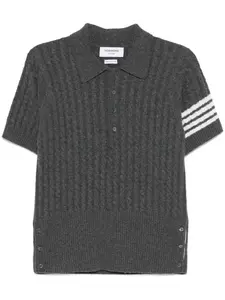 Рубашка поло с полосками 4-Bar THOM BROWNE, серый