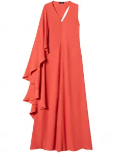 Платье с кейпом на одно плечо TWINSET, красный