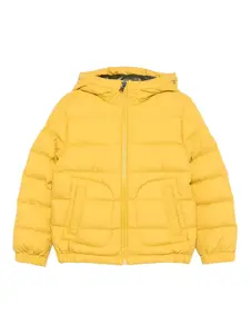 Стеганая куртка с капюшоном Moncler Enfant, желтый