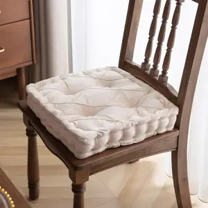 Подушка на сиденье , подушка на стул 40x40x9 см, для использования в помещении и на улице, изготовлена из 100% хлопка, плотная стеганая подушка/подушка на пол, бежевый Topchances