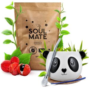 Чайный набор Мате Soul Mate Energia 500г Калабаш Панда + Бомбилла