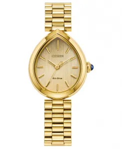 Женские часы Rainell Eco-Drive Classic с браслетом из нержавеющей стали золотистого оттенка, 26 мм Citizen, gold-tone