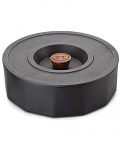 Чугунная многофункциональная кастрюля объемом 3 кварты с крышкой Outset, черный