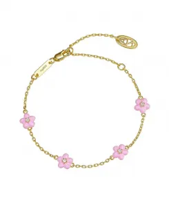 Маленький розовый браслет с ромашками Anna Zuckerman, pink