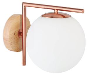 Настенный светильник Relaxdays Kugel kupferfarben, коричневый - белый - железный - 20 x 22 x 28 см