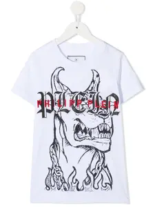 Футболка с принтом Philipp Plein Junior, белый