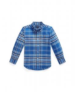 Рубашка в клетку из хлопка, оксфордская, для мальчиков 2-7 лет Polo Ralph Lauren, Blue Multi