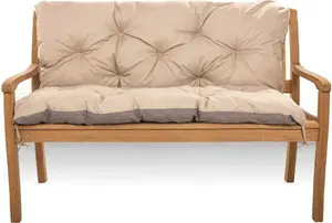 Подушка для садовой скамейки 120×50×50 см бежевого цвета - удобная подушка для сиденья и спинки для садовой скамейки, террасы и зоны отдыха на открытом воздухе Setgarden