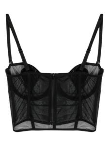 Полупрозрачный топ из сетки Fiorucci, черный