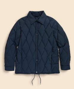 Стеганая пуховая куртка-бомбер из эластичного нейлона