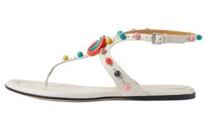 Сандалии женские с ремешками цвета экрю GUCCI, Ecru