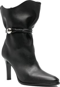 Женские ботильоны с острым носком и каблуком-стилет для свидания, вечеринки, офиса и повседневной носки MKOPWOX, Black