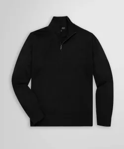 Свитер с воротником-стойкой на молнии до середины груди из мериносовой шерсти