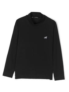 Monnalisa топ с длинными рукавами и кристаллами, черный