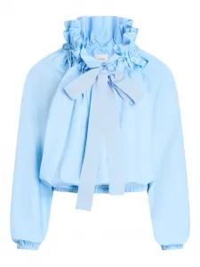 Топ с оборками и лентой Patou, синий