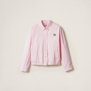 Плащ-бомбер из поплина MIU MIU, розовый алебастр