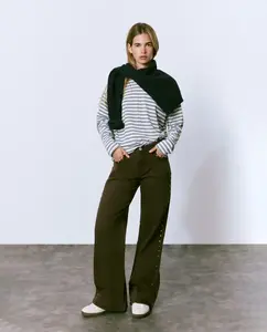 Женские джинсы-кюлоты с заклепками Brownie, коричневый