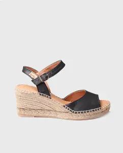 Женские кожаные эспадрильи на танкетке с пряжкой Toni Pons, черный