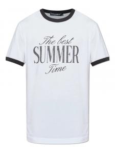 Футболка с текстовым принтом Dolce & Gabbana, белый