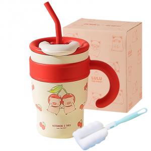 Lulu Pig, Collaboration, термостакан 700мл 1200мл KAWASIMAYA, Lulu Pig Ice Dome Cup 700Ml-Cherry Edition (Includes Cup Brush)