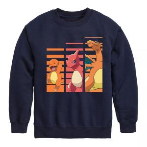 Флисовая толстовка с рисунком Pok'emon Charmander Evolution для мальчиков 8–20 лет Licensed Character, синий