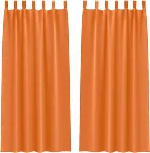 Плотные шторы с кольцами, 2 шт., светло-оранжевые vidaXL