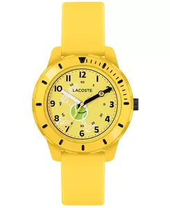 Детские мини-теннисные часы с желтым силиконовым ремешком 34,5 мм Lacoste, yellow