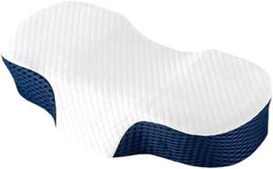 Taolivingmart Подушка для кровати с трикотажным хлопковым чехлом, поддержка шеи, всесезонная High - Navy Blue