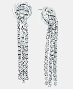 Крупные серьги с кристальными кисточками, эксклюзивно в Macy's I.N.C. International Concepts, rhodium/crystal
