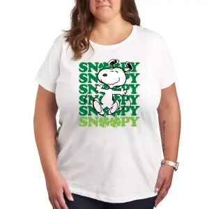 Плюс футболка с рисунком танца «Peanuts Snoopy Clover» Licensed Character, белый