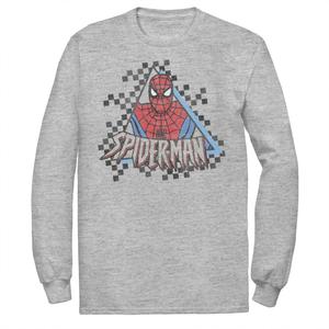 Мужская футболка с портретом в стиле ретро в шахматном стиле Marvel Spider-Man