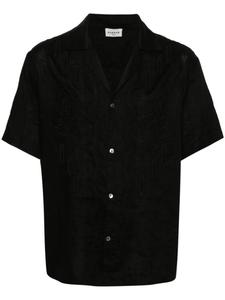Льняная рубашка с цветочной вышивкой P.A.R.O.S.H., черный