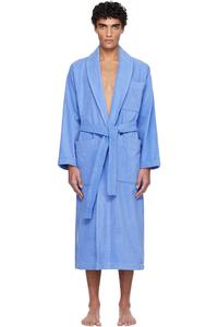 Tekla Классический синий махровый халат