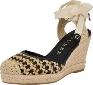 Женские сандалии GUESS Cylenam Espadrille Wedge Sandal, Black/Light Natural 001